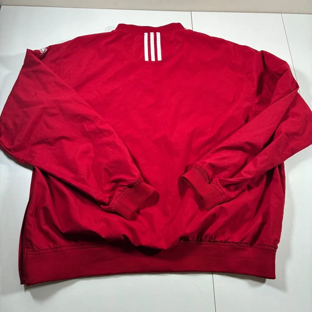 Vintage Indiana Hoosiers Adidas Pullover Large Red V-Neck Windbreaker 90s Y2K